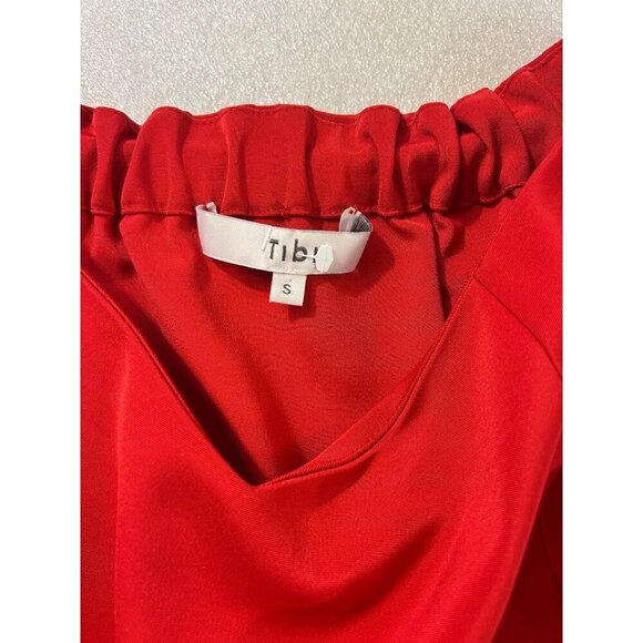 Tibi Smocked Ruffle Crop Top Red Size Small - Picture 6 of 6